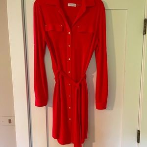 Calvin Klein long sleeve shirt dress. Lightweight size 6.
